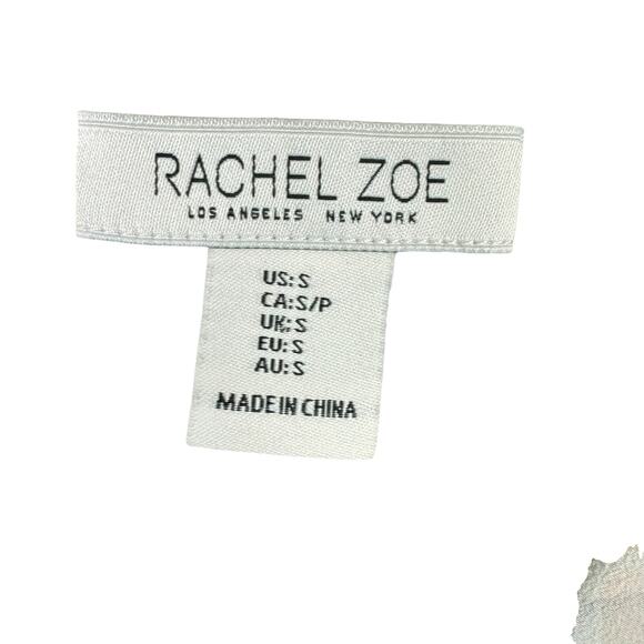 Rachel Zoe Geometric Print Pastel Colorful Tie Neck Sleeveless Blouse - Picture 9 of 11